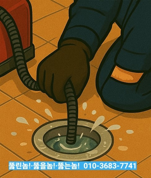 물이 빠지는 장면